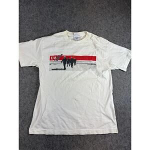 Vintage U2 Vertigo 2005 Tour Concert T Shirt Mens Small White Streetwear Tee